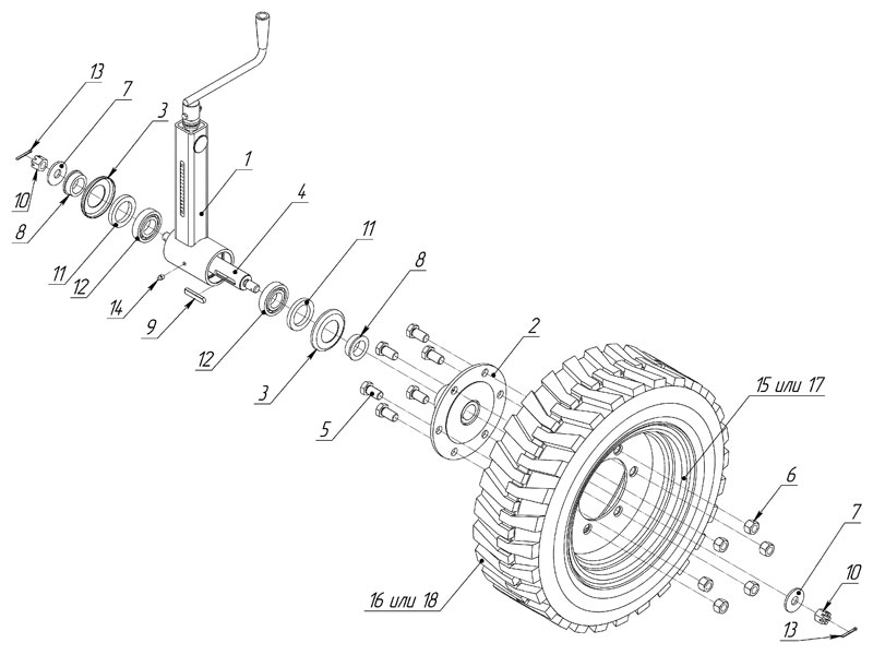 Колесо 80.00.390-01 для культиватора "POLARIS 8,5