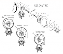 Вентилятор 509.046.7710 (-01,-02,-03). Верхний вал